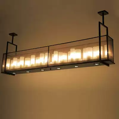 Front desk chandelier new Chinese atmospheric fabric dining room cashier counter hotel reception hall bar rectangular large hanging lamps