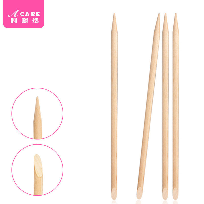 Beech Wood Stick A1Pq801 - Beech Wood Stick for Manicure, Orange Wood Stick Tool for Pressing and Drilling, Orange Wood Nail File for Manicure
