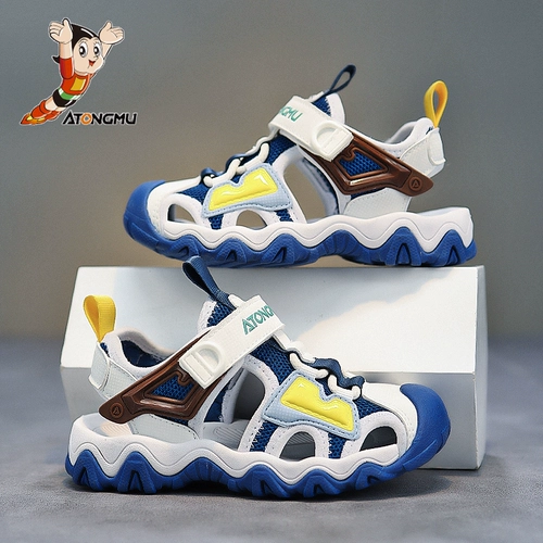 阿童木 Туфли для мальчиков, детская сумка, летние нескользящие сандалии, детская пляжная обувь, мягкая подошва