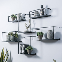 Iron wall shelf wall shelf shelf shelf wall hanging Nordic guest restaurant sofa rear wall decoration wall hanging