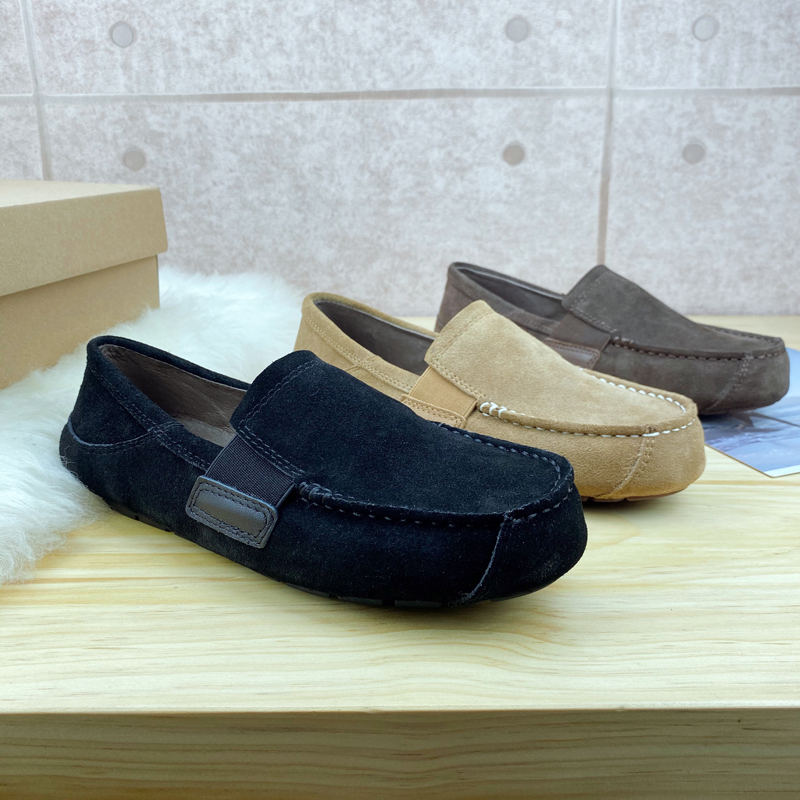 Ouenugg Spring New Style Men's Genuine Leather Breathable Slip-On Loafers 1108955Oueνugg