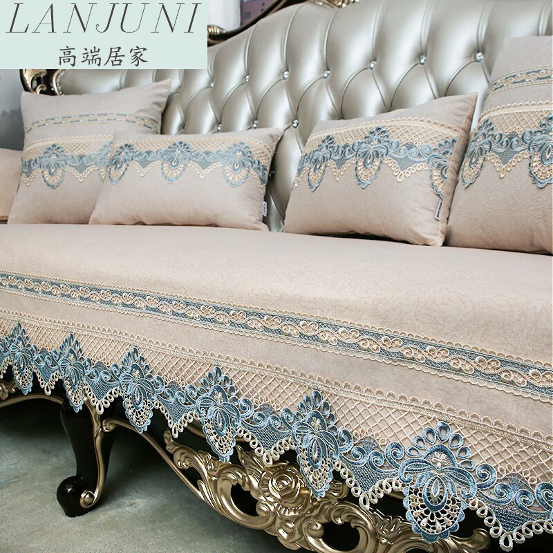 European-style sofa cushion cover four seasons universal leather non-slip high-end light luxury fabric sofa cover Nordic sofa towel