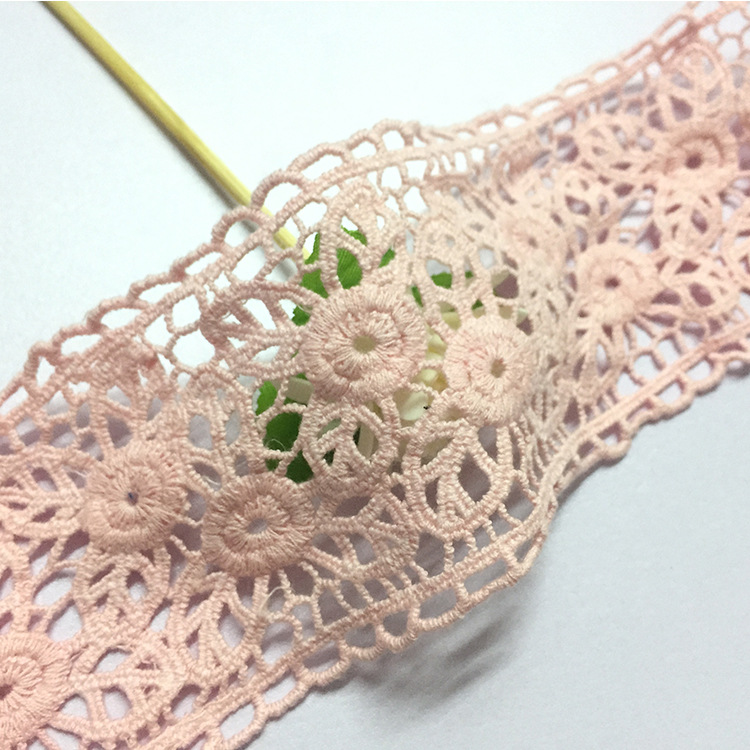 (RMB10  optional 3 pieces) Colour pure cotton lace accessories bilateral water soluble embroidered wedding dress material wide 8cm