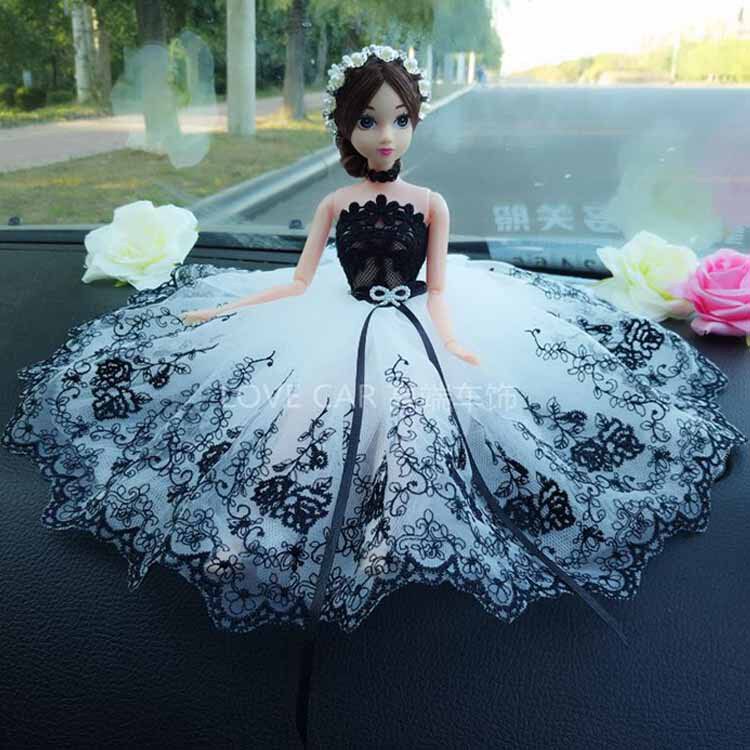 Handmade diy fabric Barbie wedding dress material black and white mesh cotton fabric wide 20cm lace accessories