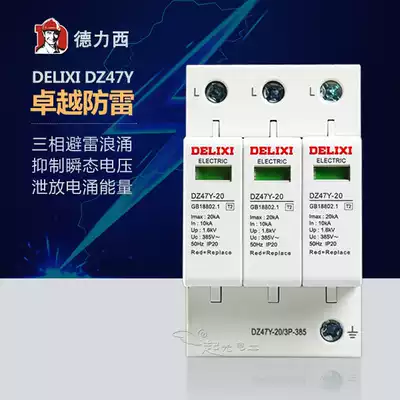 Delixi power supply safety protection lightning arrester surge protector three-phase power 3P 20 40 80KA
