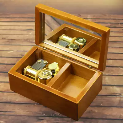 Guo's Yijia Creative Valentine's Day Birthday Gift Girls Romantic and Practical Wooden Jewelry Box Music Box Music Box Music Box