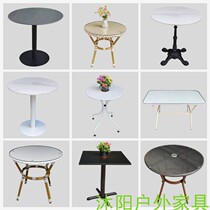 Café Nordic Café table and chairs Milk Tea Shop Folk Sleeping Outdoor Table Aluminum Alloy Retro Chic Chair Manufacturer Direct