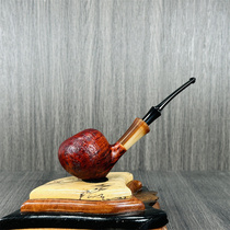 Chinese pipe master Lu Xiaofei handmade briar pipe sandblasted acorn pipe