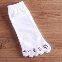 Five-toed socks Mens and womens cotton toe socks Five-finger socks Spring and autumn and winter cotton tube solid color tube mens socks black and white