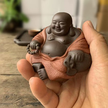 Purple Sand Sculpture Tea Darling Tea Play Handmade Boutique can raise red Color Big belly Happy Millver On-board Pendulum ornament