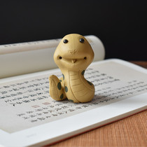 Lixing Purple Sand Tea Pamper Tea Play Sculpture Swing Piece Tea Tray Adornment Small Gadget Zodiac Zodiac Snake Cartoon Small Flower Snake