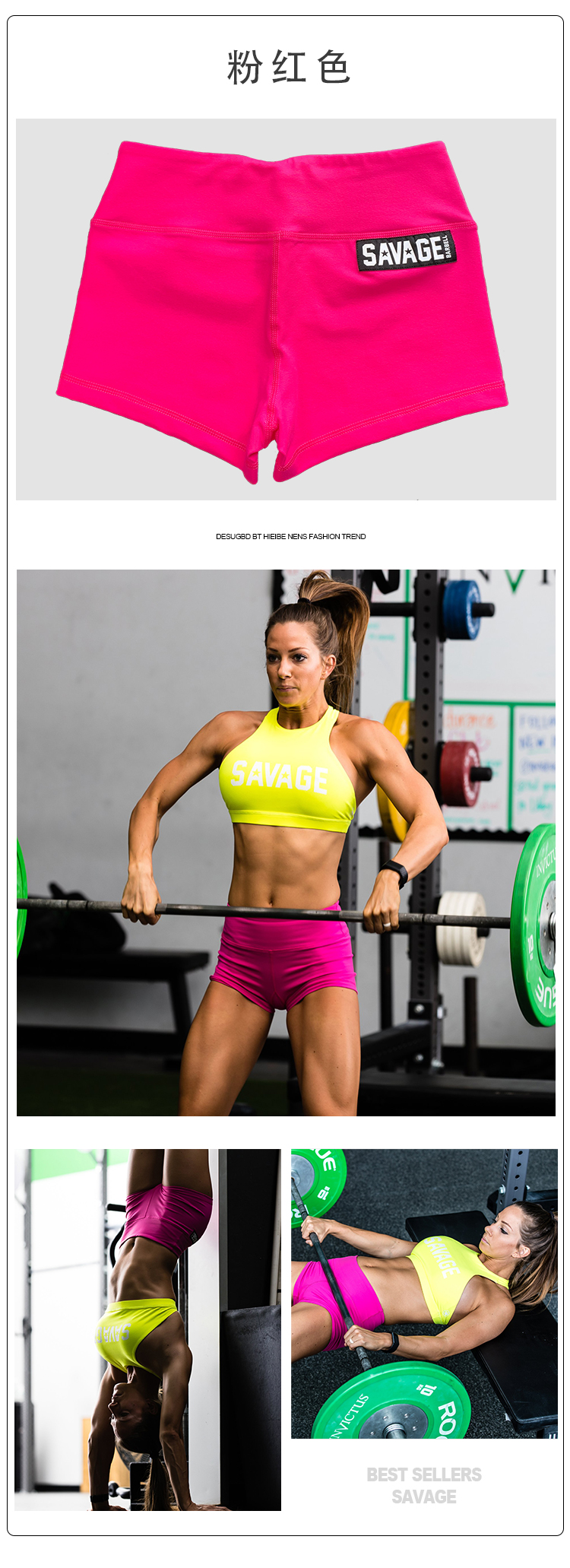 American SAVAGE Thể dục Thể thao Quần short nữ Hông Chân Kéo dài CrossFit Yoga Women Ba Quần - Quần thể thao quần the thao nam nike