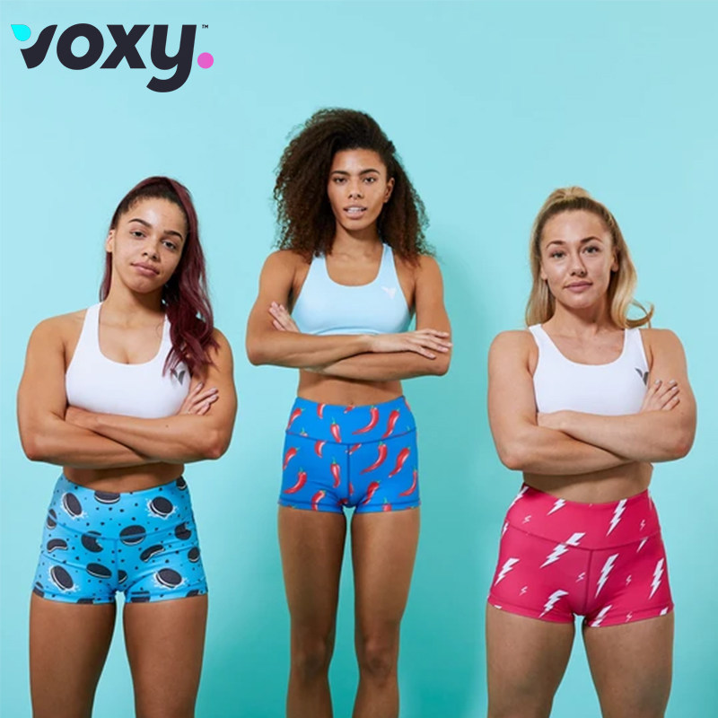 American VOXY Women Shorts Hip Bunches Waist Elastic Perspiration Summer Sports Fitness CrossFit Yoga 
