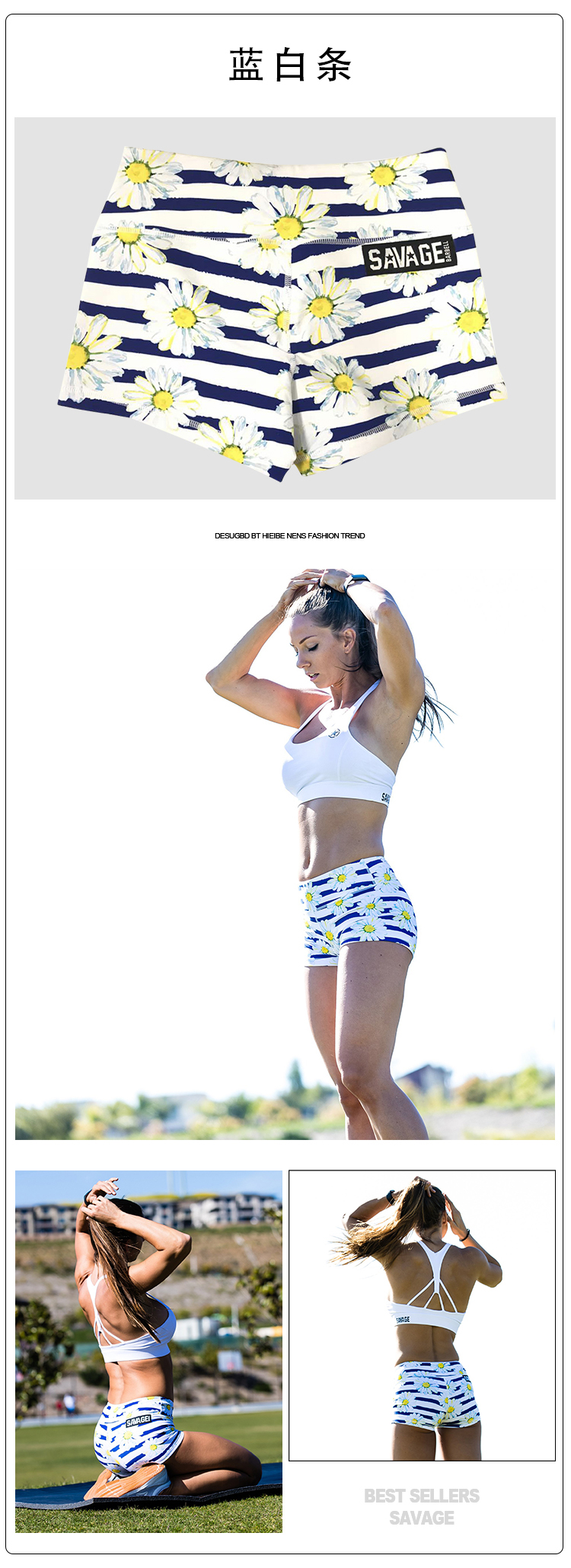 American SAVAGE Thể dục Thể thao Quần short nữ Hông Chân Kéo dài CrossFit Yoga Women Ba Quần - Quần thể thao quần the thao nam nike