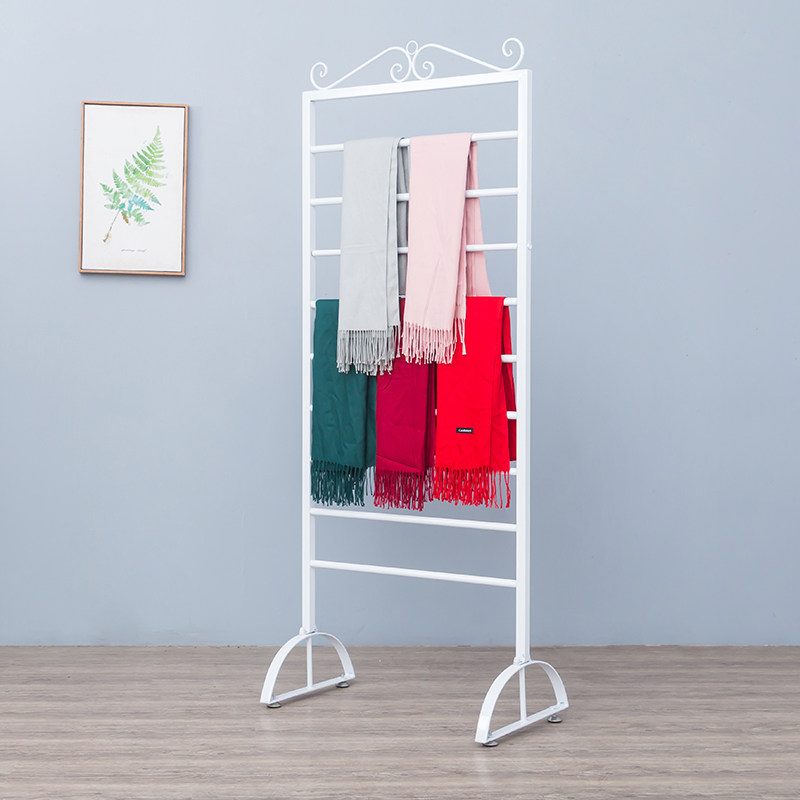 White scarf scarf scarf display frame floor clothing store multi-function fabric display frame moving belt wheel