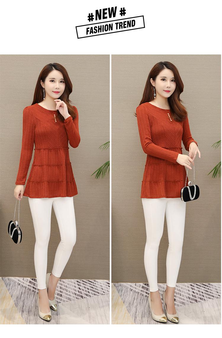 Mùa xuân và mùa thu của phụ nữ tuổi trung niên mặc áo sơ mi chạm đáy mẹ tải quần áo mùa thu tuổi trung niên 30 tuổi 40 mặc quần áo dài tay 50 quần áo trung niên