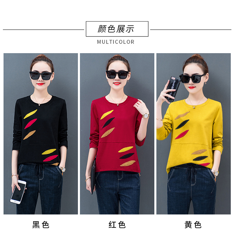 Áo thun nữ tay dài 2019 mùa xuân và mùa thu mới phiên bản Hàn Quốc của áo sơ mi mẹ trung niên 40-50 tuổi từ bi áo kiểu trung niên u40