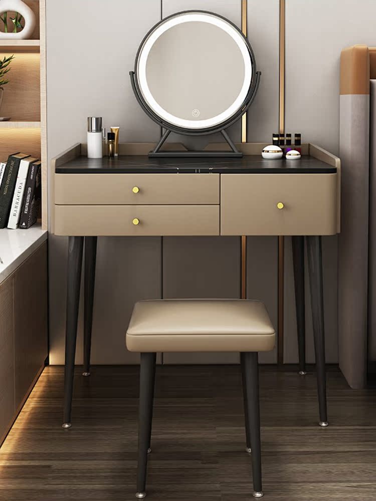 Light luxury minimalist dressing table table bedroom Nordic small apartment side cabinet integrated makeup table net red ins wind dressing table