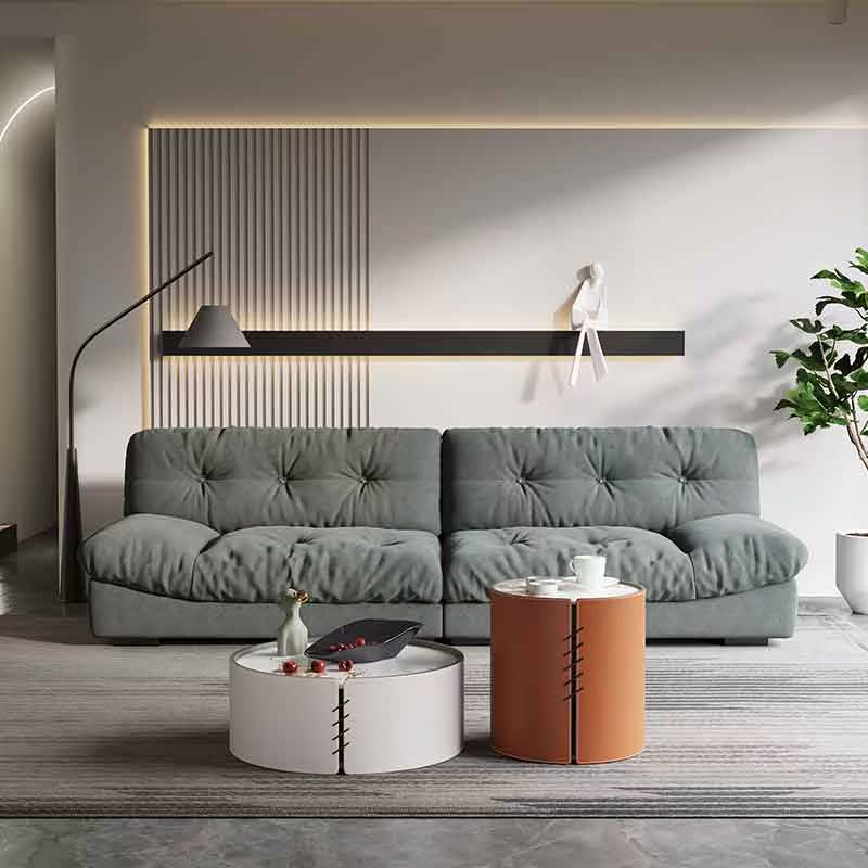 Fancy light extravagant modern minimalist living-room sofa tea table combined small family home down soft bag cloud couch 