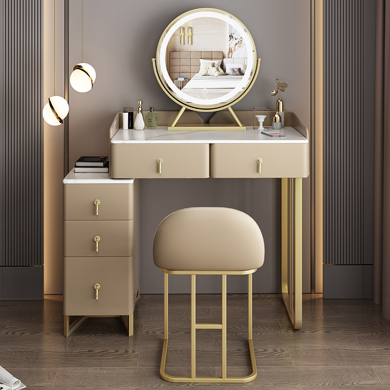 Light luxury fashion dressing table modern minimalist net red ins wind makeup Taipei European bedroom small apartment makeup table