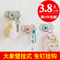 Cute Elephant Hook Sticky Hook Home Powerful Wall-mounted Kitchen Bathroom Door Rear Free of perforated wall Wall Paste