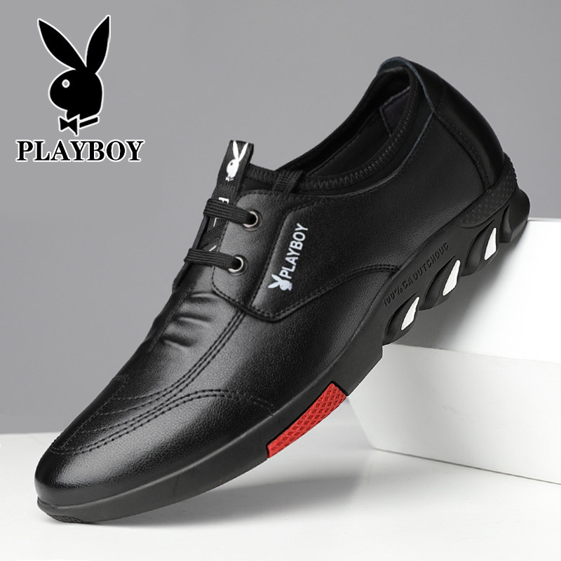 Playboy men's shoes 2021 autumn new inner heightening men's casual business leather shoes leather wild British trend