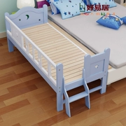 chàng trai giường châu Âu trẻ em giường gỗ rắn và cô gái với màu hồng và trắng giường công chúa đơn guardrail giường mở rộng khâu tùy chỉnh - Giường