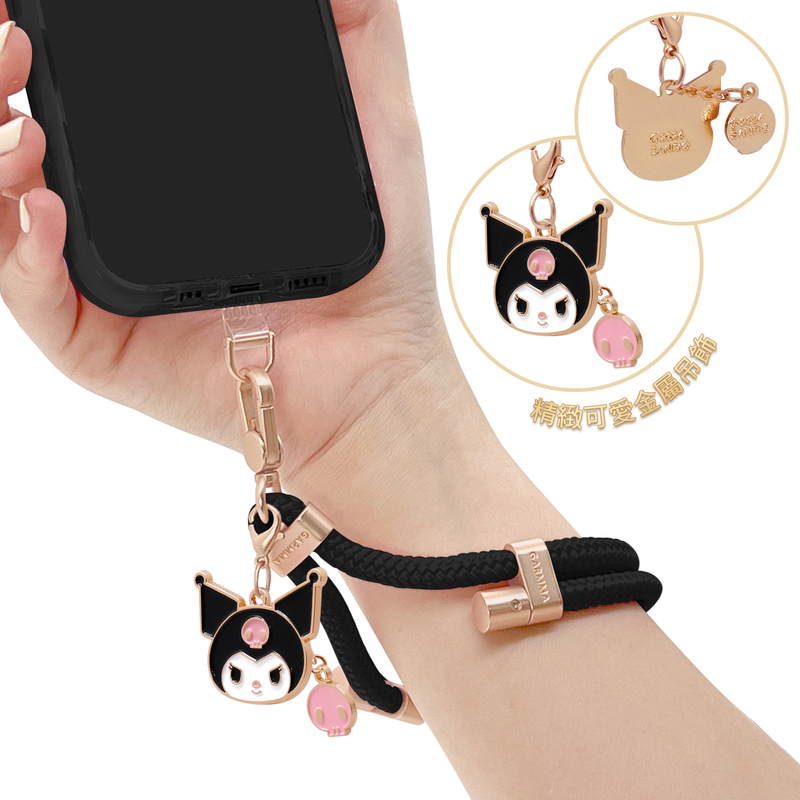 Garmma Kuromi Wrist Strap for Women, High-End Phone Case with Clip, Pad, and Chain Strap for Crossbody Wear