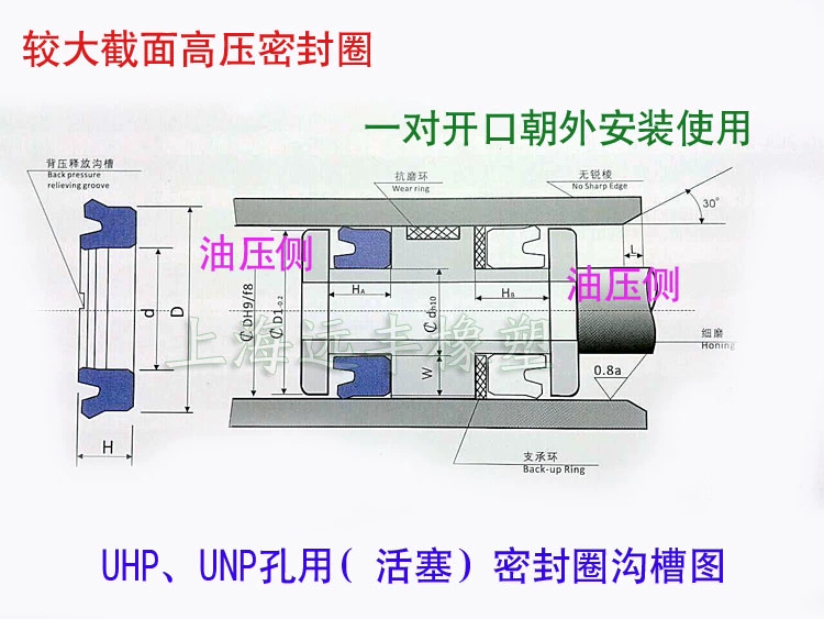 Vòng niêm phong xi lanh dầu thủy lực UHP250*230/224*204/220*200*180*12.5 DEAL Oil Polyurethane phốt chặn nhớt bi moay ơ trước