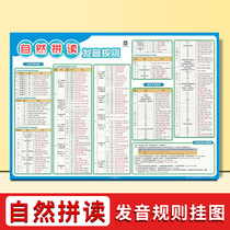 English phonetic Phonetic Nature Collage of Wall Chart Pronunciation Rules Table Elementary School Teaching Aids and Teaching Materials Learning Divine Instrumental Wall Stickler