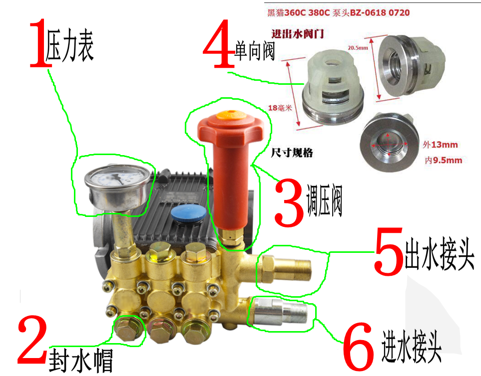 Suzhou Black Cat Washing Machine High Pressure 0618 0720 Cleaner Accessories BCC0720A 0917B High resistance