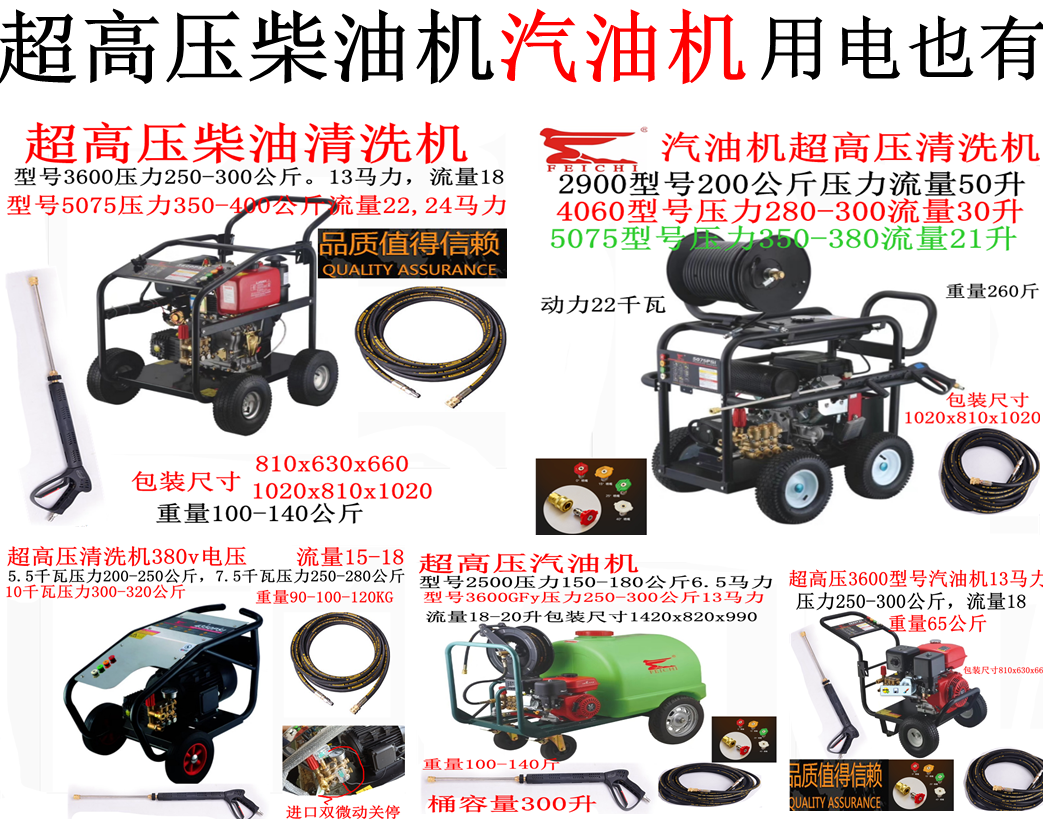 Black cat panda ultra-high pressure washer brush car washing machine sand blasting rust stripping bark hotel diesel engine gasoline engine