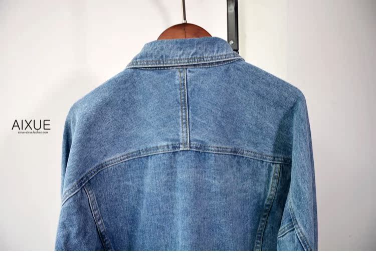 18春秋干净简约宽松原色牛仔外套韩版学生bf帅