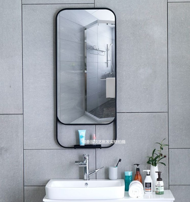 Nordic Style Iron Art Toilet Mirror Wall-mounted Mirror Rectangular Mirror Bathroom Mirror Toilet Mirror Toilet Bathroom Mirror-Taobao