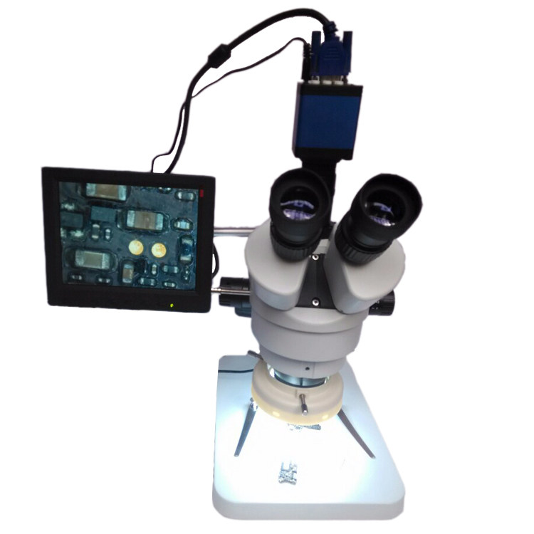 True three-eye HD mobile phone repair microscope white electronic continuous zoom stereo mirror LED light source