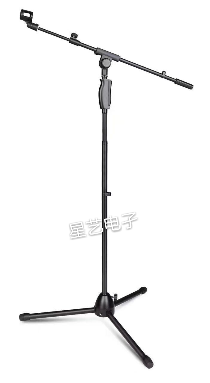 WD120 122135 aggravated iron base microphone holder three-foot landing hand press type lifting capacitive microphone support-Taobao