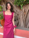 Dragon Fruit Color Sleeveless Suspender Dress 2026 Spring New Style French Square Collar Slimming A-Line Dress 1455