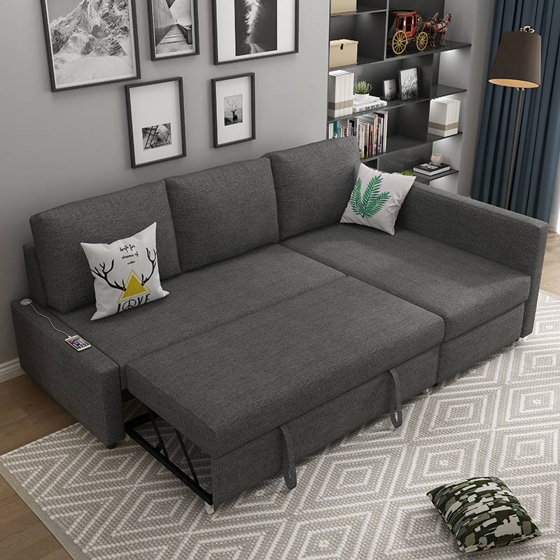 Sofa Bed Foldable Dual-Purpose Small Apartment Cotton and Linen Fabric Removable and Washable Living Room Multifunctional L-Shaped Stretchable Sofa Bed Sofa Bed Foldable Dual-Purpose Small Apartment Cotton and Linen Fabric Removable and Washable Living Room Multifunctional L-Shaped Stretchable Sofa Bed