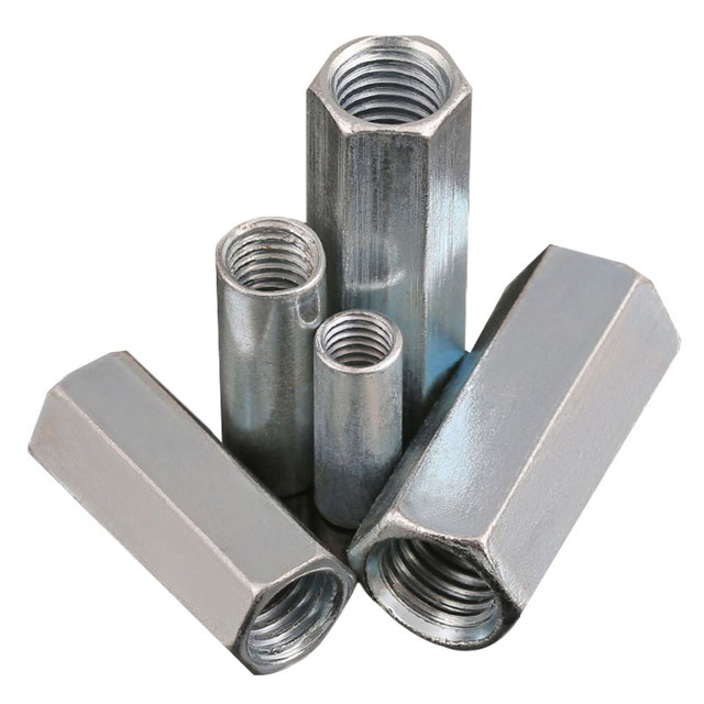 Galvanized Extension cylindrical nut nut hexagonal nut screw rod connection screw cap M4M5M6M8M10M24