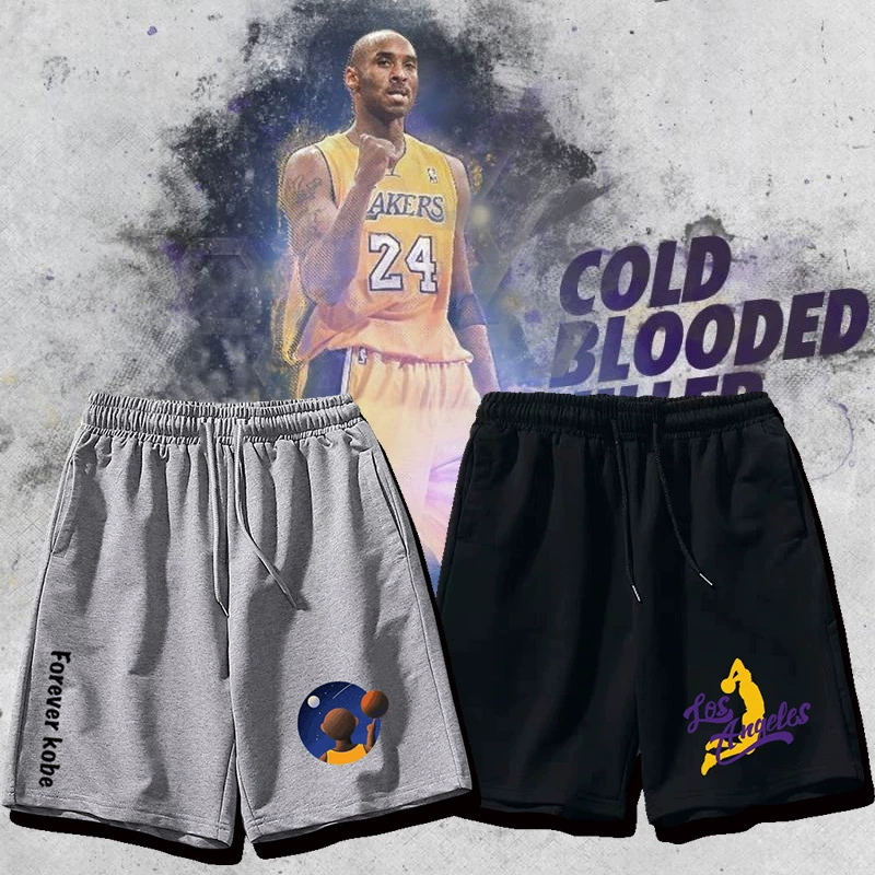 Lakers Forever Kobe Black Mamba Kobe Tưởng niệm bóng rổ Quần short thể thao Cotton Quần dài thời trang Quần năm điểm - Quần short