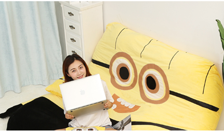 SpongeBob Sàn đôi dễ thương Nệm lười Hoạt hình Tatami Có thể gập lại Búp bê ngủ Mat 1,5m - Nệm cao su tổng hợp