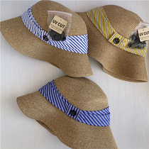  Fan-style casual out of spring summer womens section wide eatery dome grass knitted sunscreen hat straw hat fisherman hat basin hat