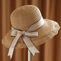 Cotton linen washable folding hat Summer lady sunscreen Han version sunscreen sunhat Large eave beach cool hat basin hat woman