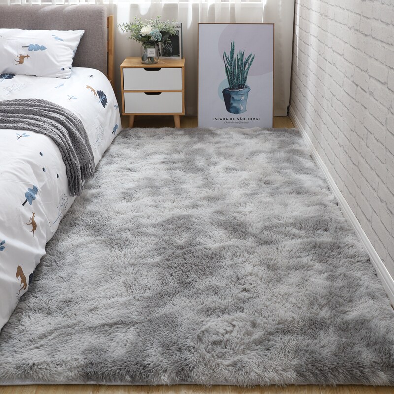 Carpet bedroom room bedside rectangular plush bed light luxury floor mat Nordic living room sofa coffee table carpet