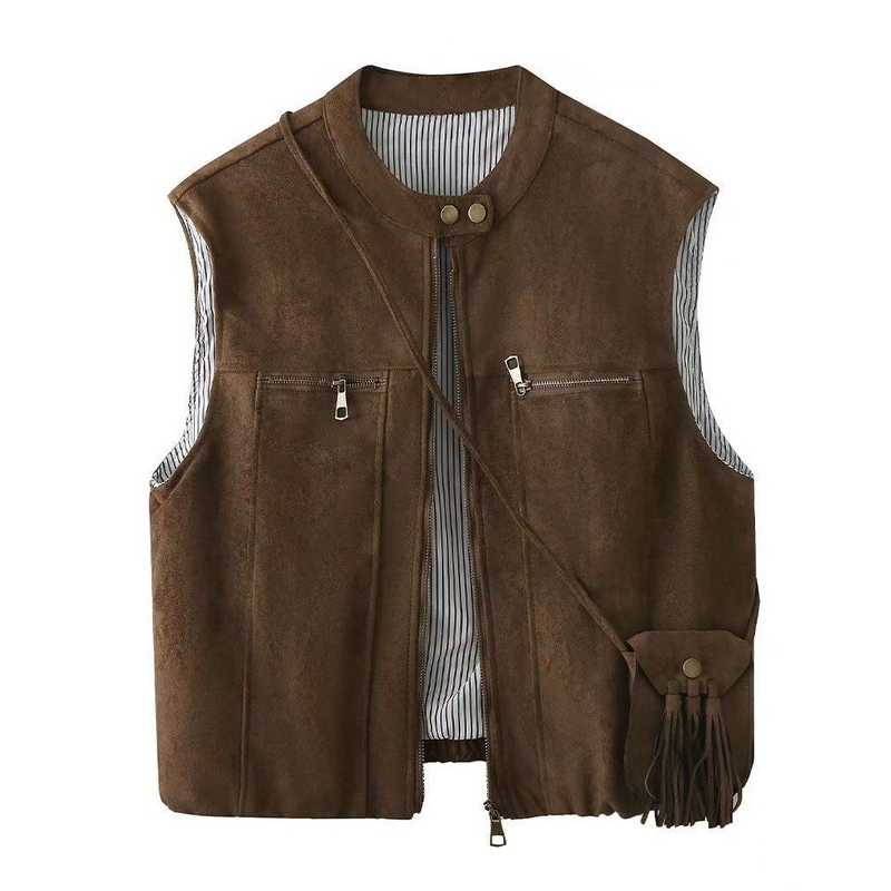Korean-Style Suede Vest for Women, New Spring and Autumn Fashion Trendy Outerwear, Layered Vest, Simple Versatile Top