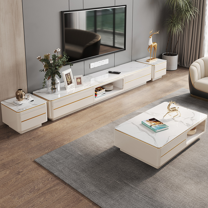 Rock Plate TV Cabinet Tea Table Composition Modern Minima Living Room 2022 New Home Piano Lacquer Superior Innate