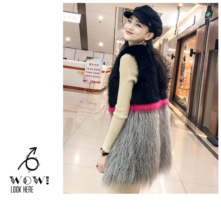 Áo khoác lông nữ dài 2018 mới Hained fox fur thời trang slim lamb lông một áo