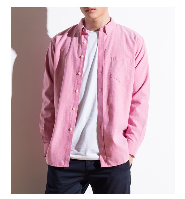Fanshan 2018 mùa thu Oxford quay tay áo sơ mi nam trẻ trung giản dị áo sơ mi trắng Hàn Quốc Slim inch áo thủy triều áo sơ mi thời trang