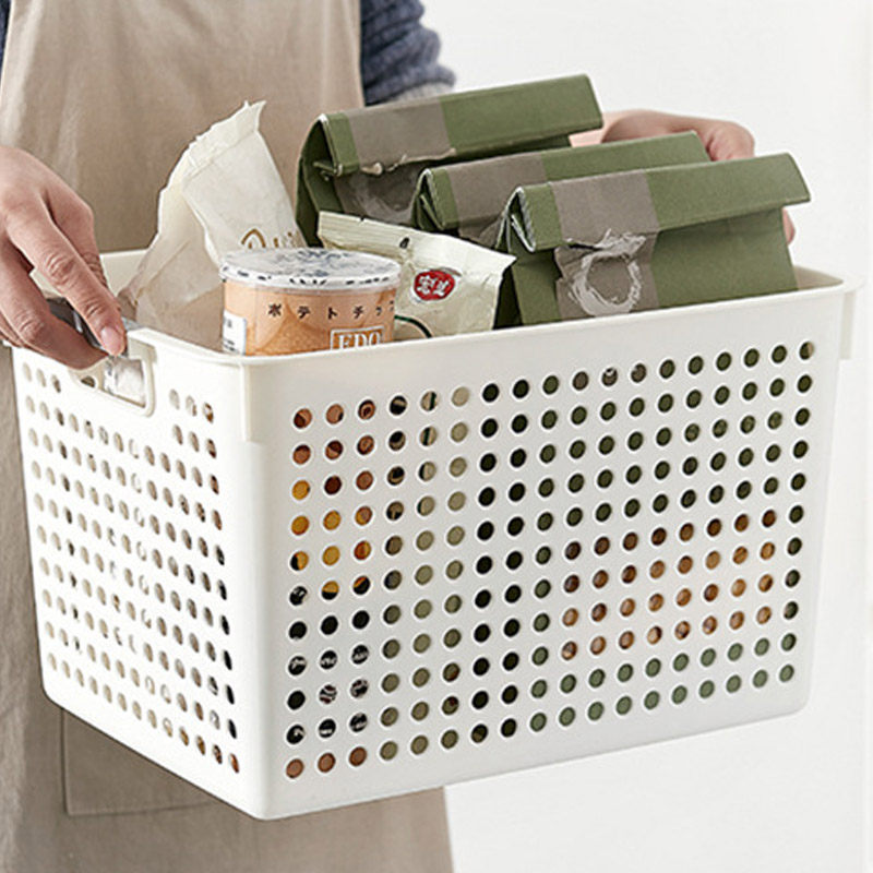 JX Bath Basket Large Storage Basket Desktop Snack Storage Basket Storage Box Toy Girls Storage Basket Plastic White