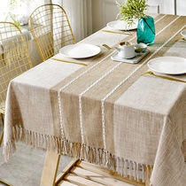 Nordic simple dining table fabric ins cotton linen tablecloth Small fresh square coffee table cloth is rectangular custom